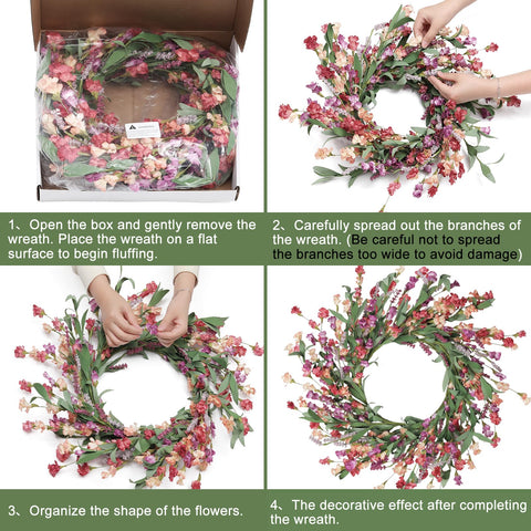 Artgar wreath used as wedding backdrop adds natural charm to photos.