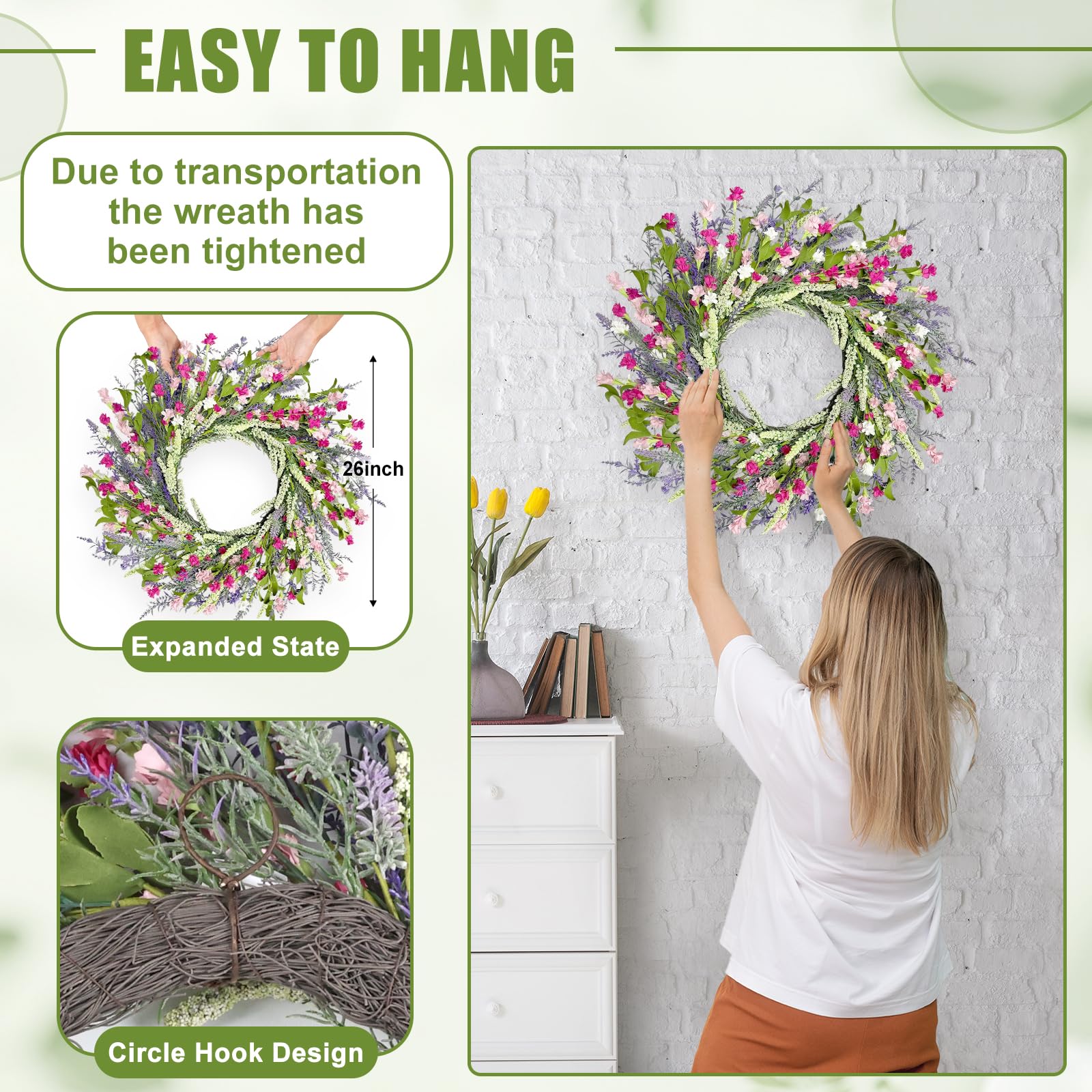 Grapevine base provides sturdy support for long-lasting display by Artgar.