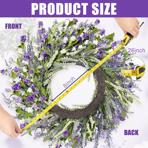 Artgar lavender accents wreath detail highlighting texture.