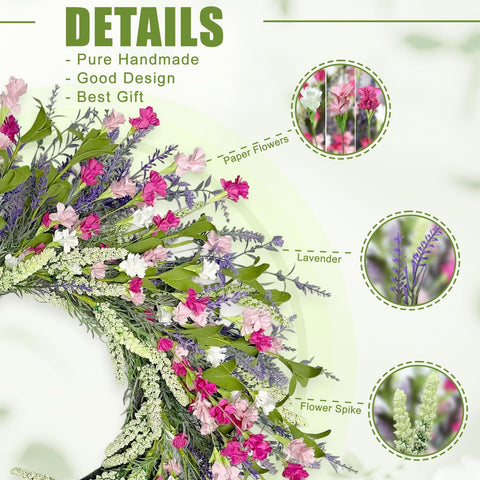 Close-up of Artgar lavender paper flowers showing vibrant petals and texture.