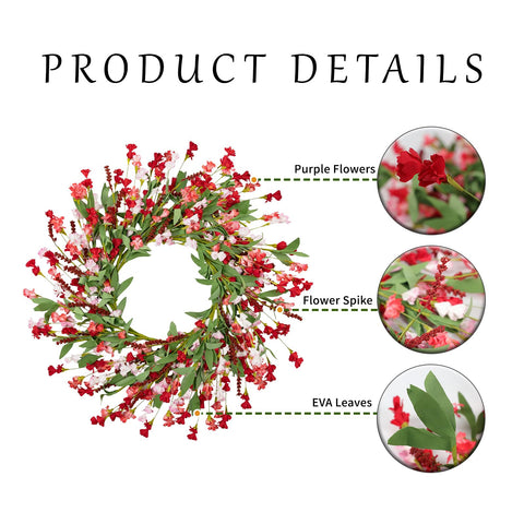 Artgar wreath showing EVA leaves and paper flowers for durable decor