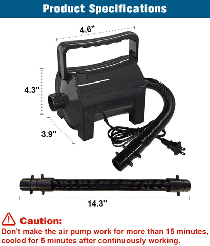 Artigarden air pump inflating a pool float outdoors