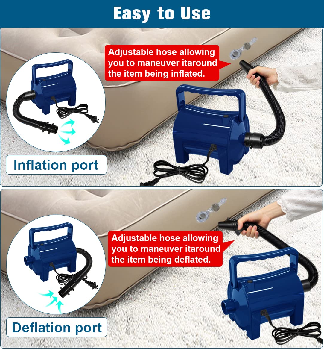 Artigarden air pump has a portable design ideal for home or travel.