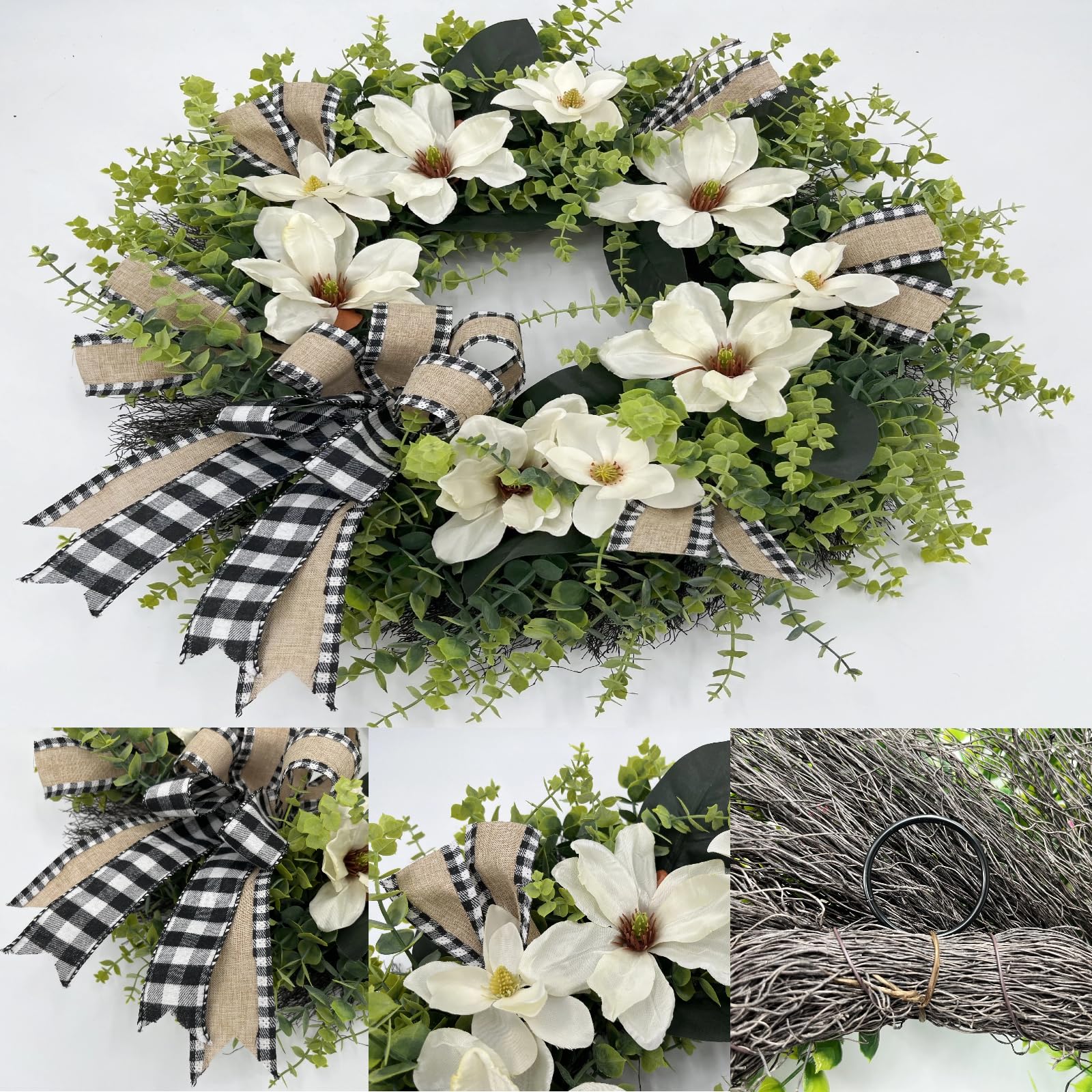 ARTINCRAFIO wreath on porch display enhances year-round decor.