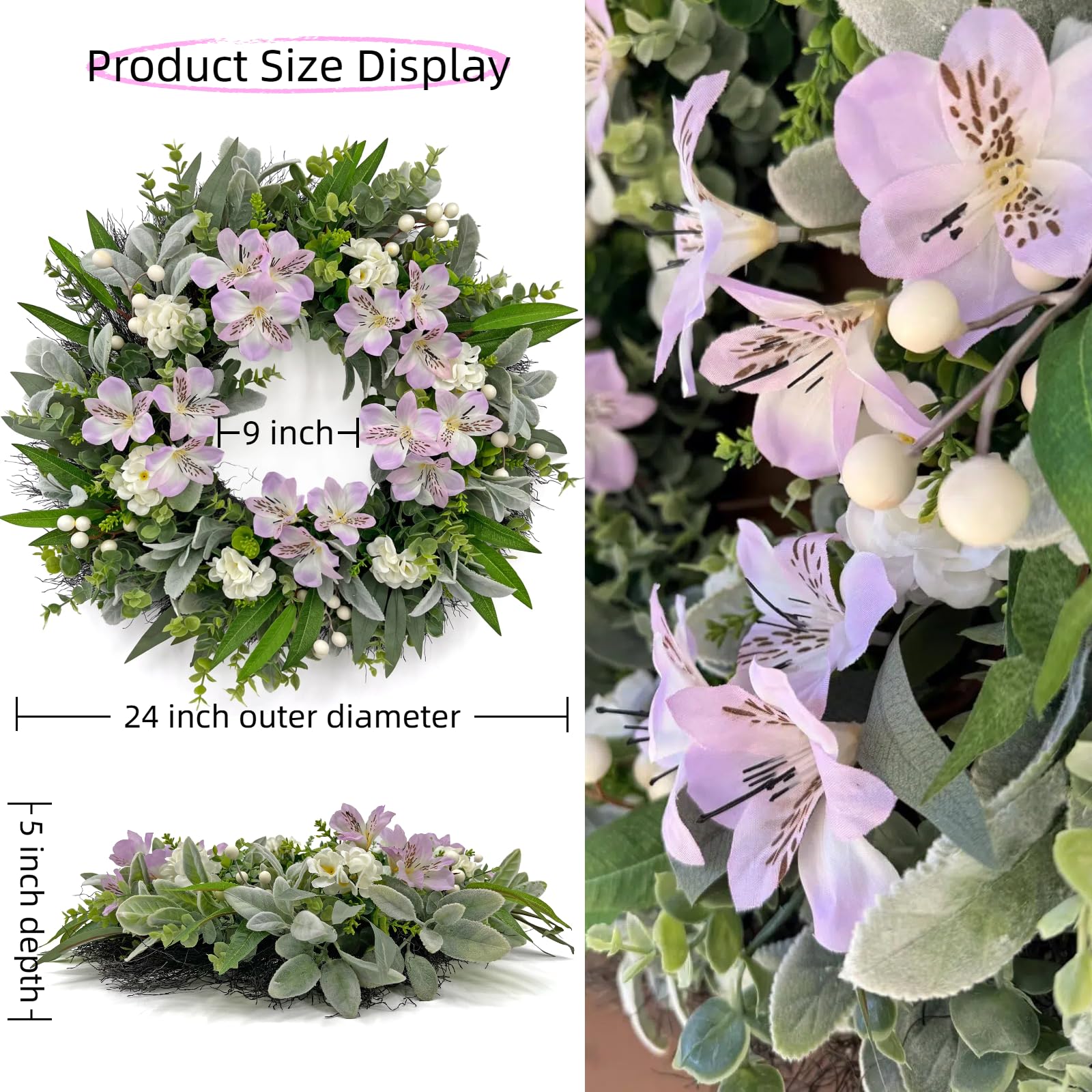 ARTINCRAFIO handcrafted full-design wreath seen from every angle