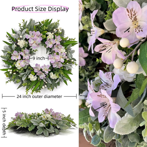 ARTINCRAFIO handcrafted full-design wreath seen from every angle