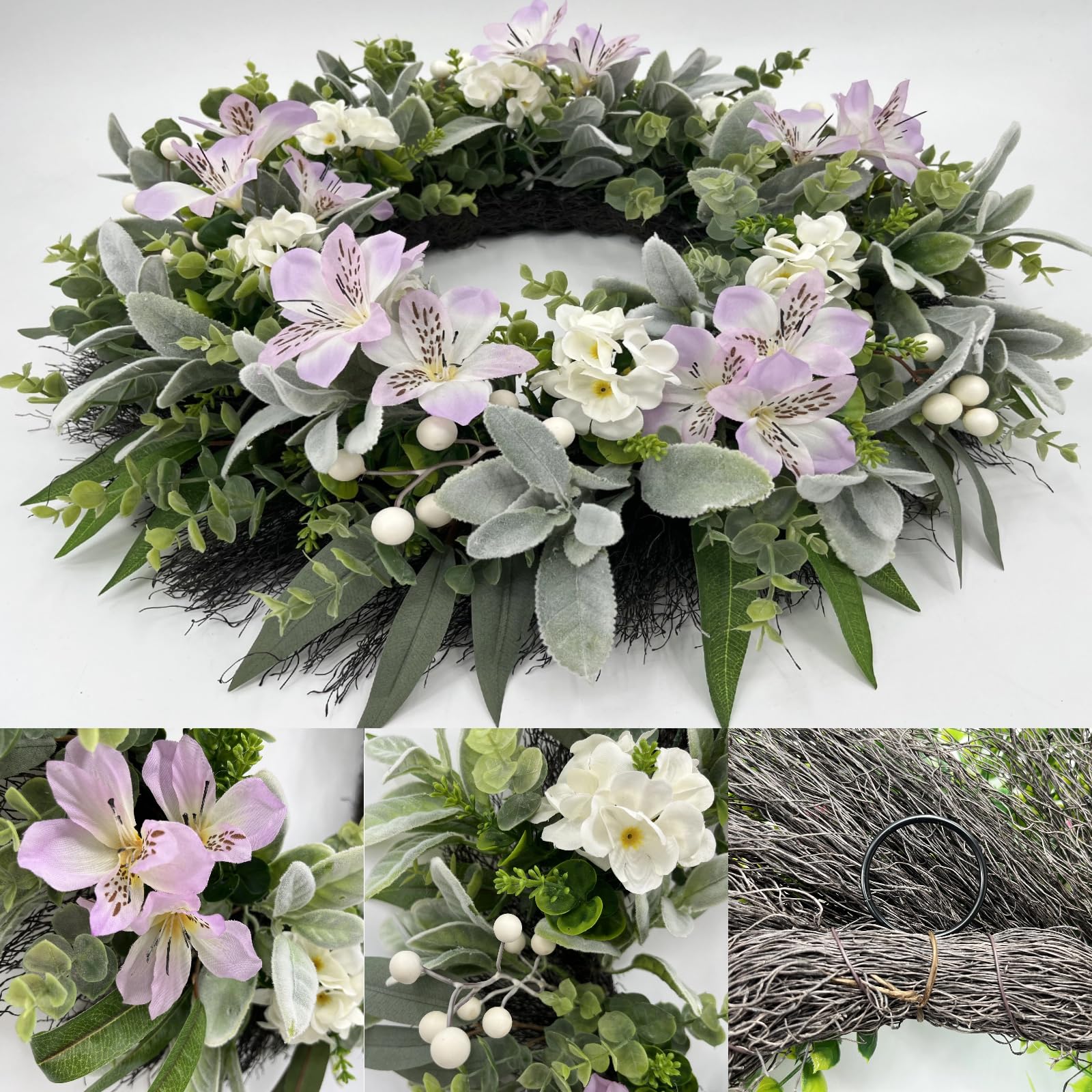 ARTINCRAFIO white and pastel purple blooms highlight farmhouse charm