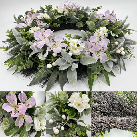 ARTINCRAFIO white and pastel purple blooms highlight farmhouse charm