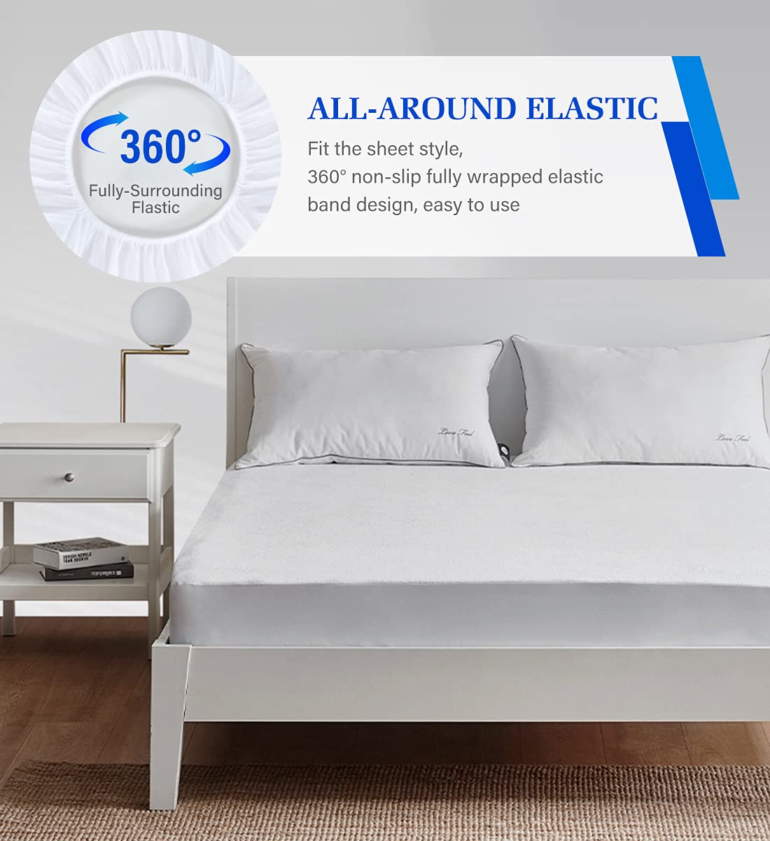 Artivestion washable mattress protector for easy care.
