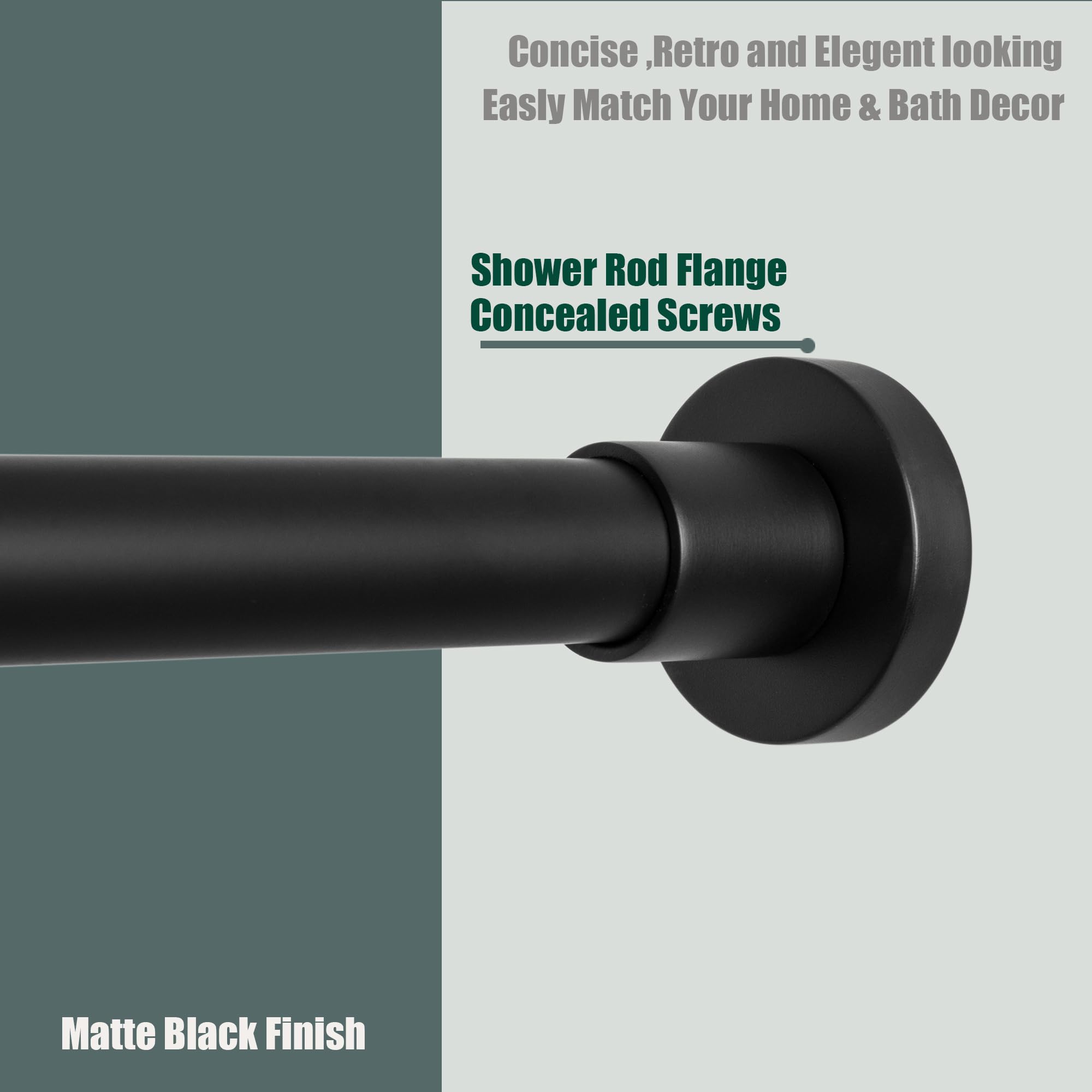 Artiwell matte black stainless steel rod for a modern bathroom look.