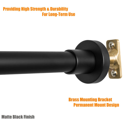 Artiwell permanent drill-mounted shower rod offers sturdy support.