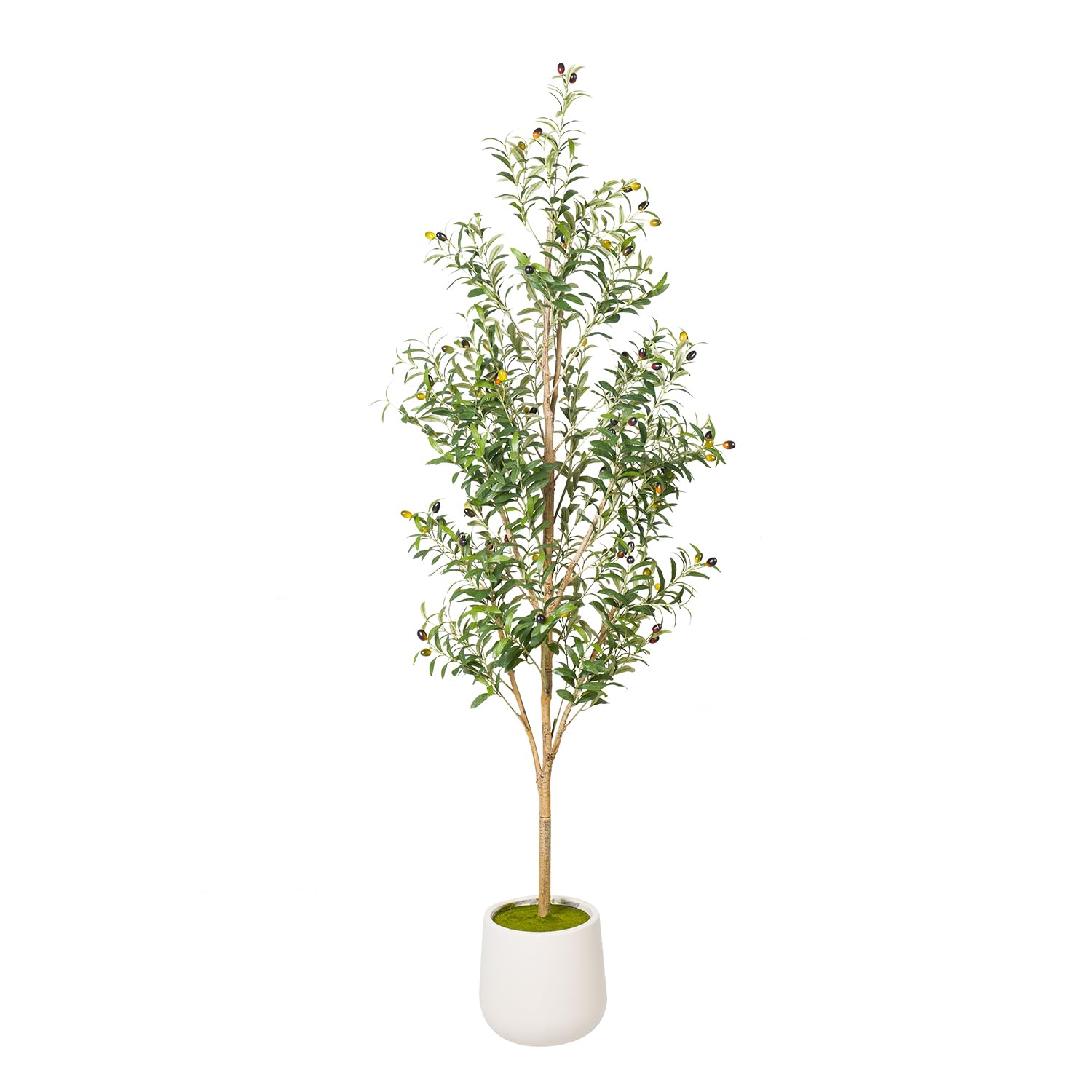 Artizone 6FT artificial olive tree in white planter for elegant home decor.
