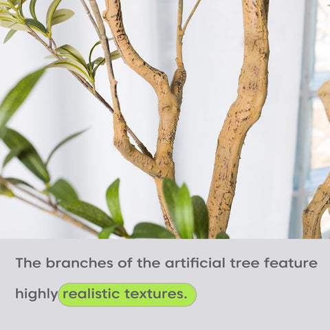 Artizone olive tree uses durable materials for year-round beauty.