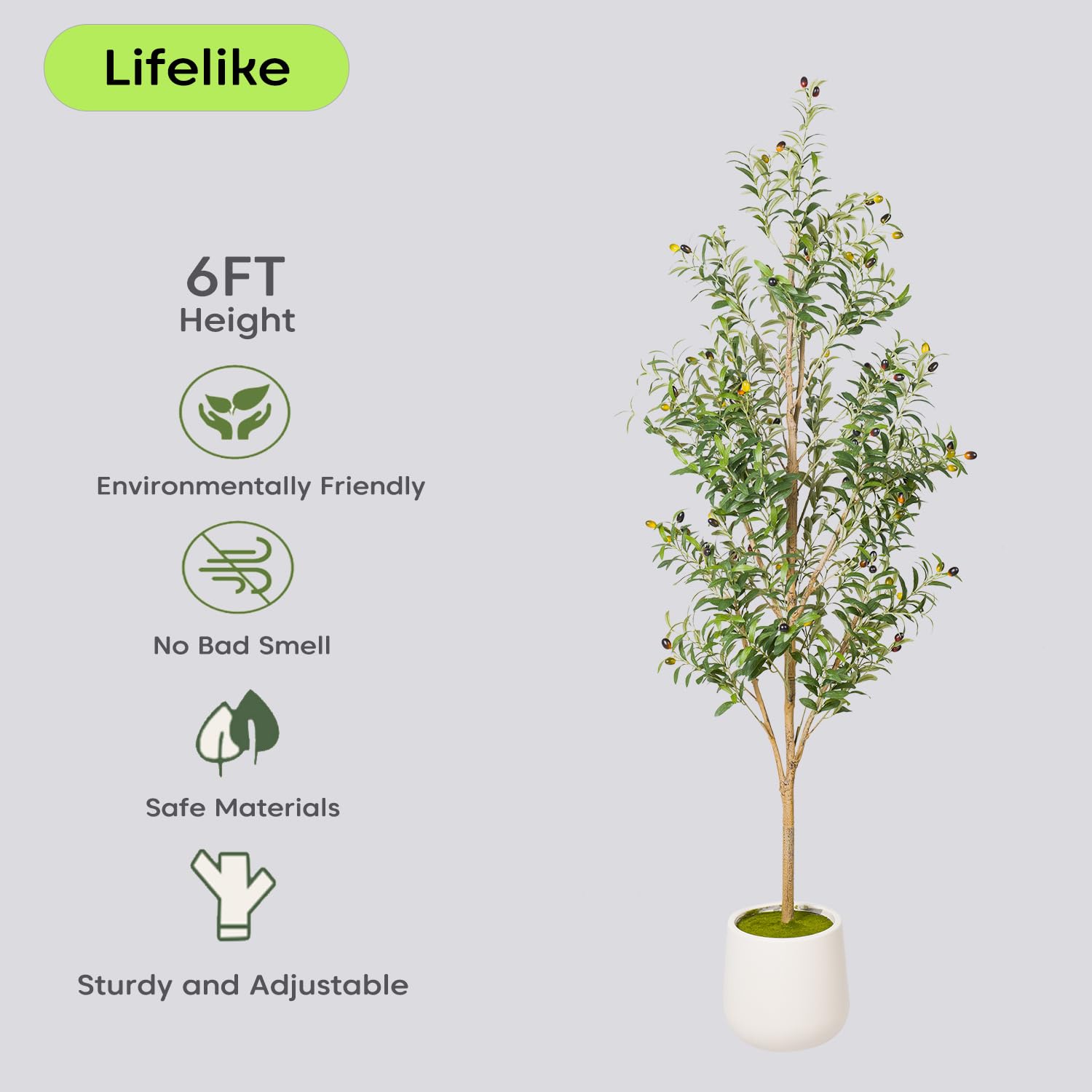 Artizone olive tree in a living room corner enhances calm ambiance.