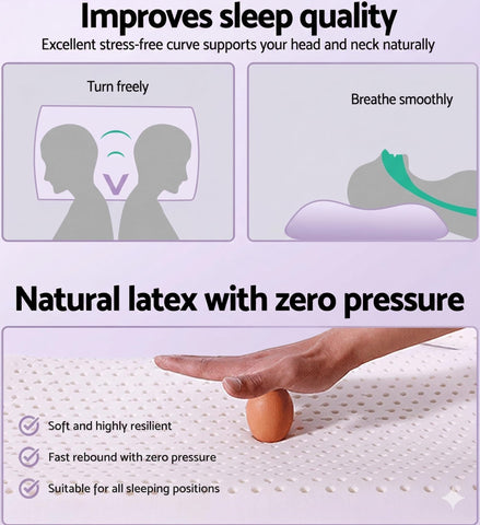 Artka Talalay pillow breathable design promotes airflow for cooler sleep.