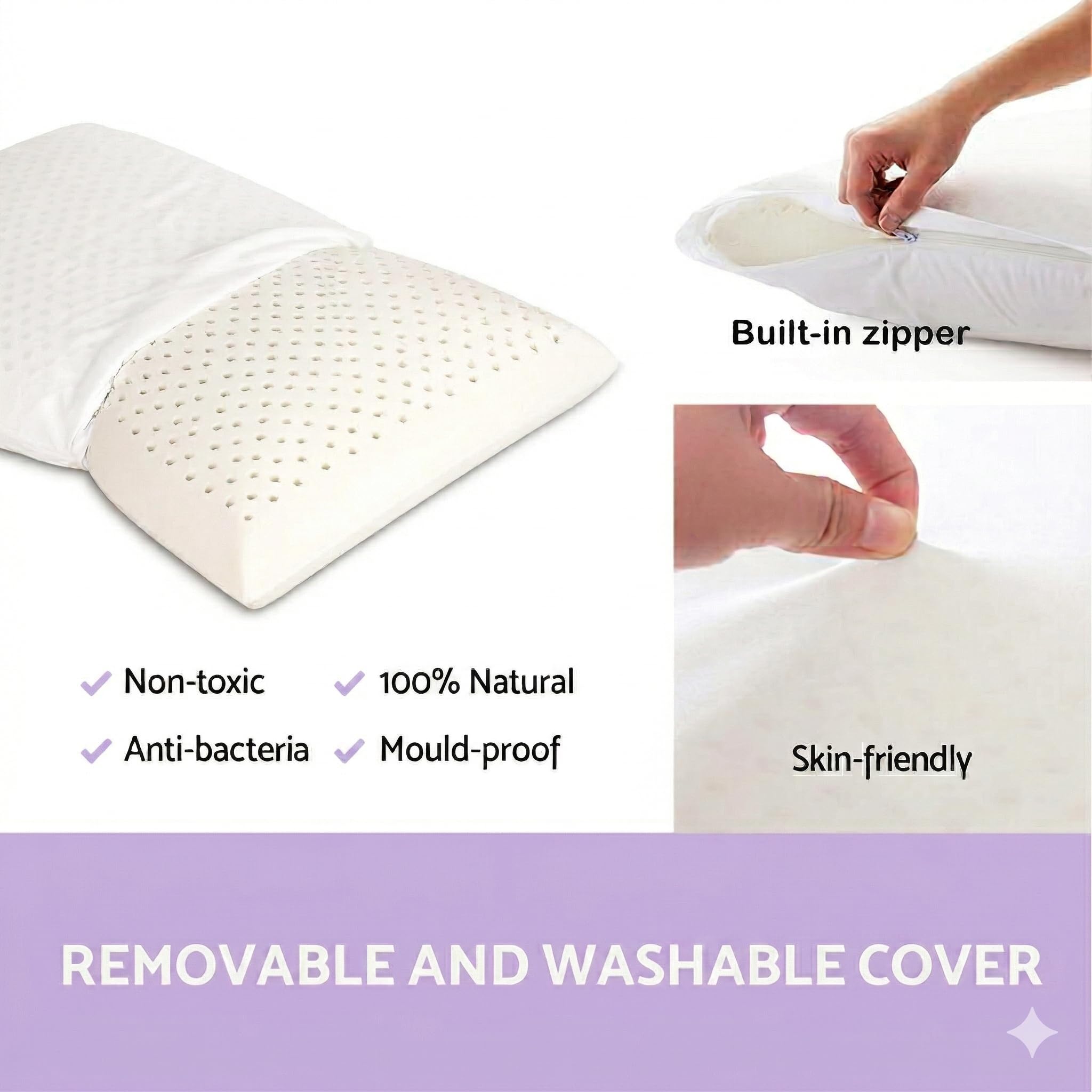 Artka pillow cover cotton case offers soft, breathable texture for night-long comfort.