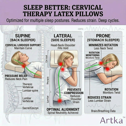 Artka pillow ideal for side sleepers with supportive loft.