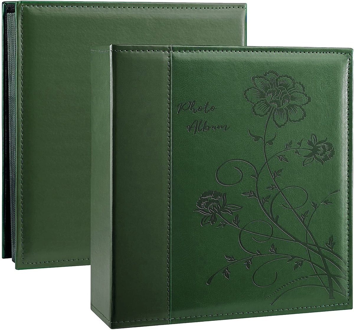 Artmag Photo Album 1000-photo capacity with durable dark green leather cover.