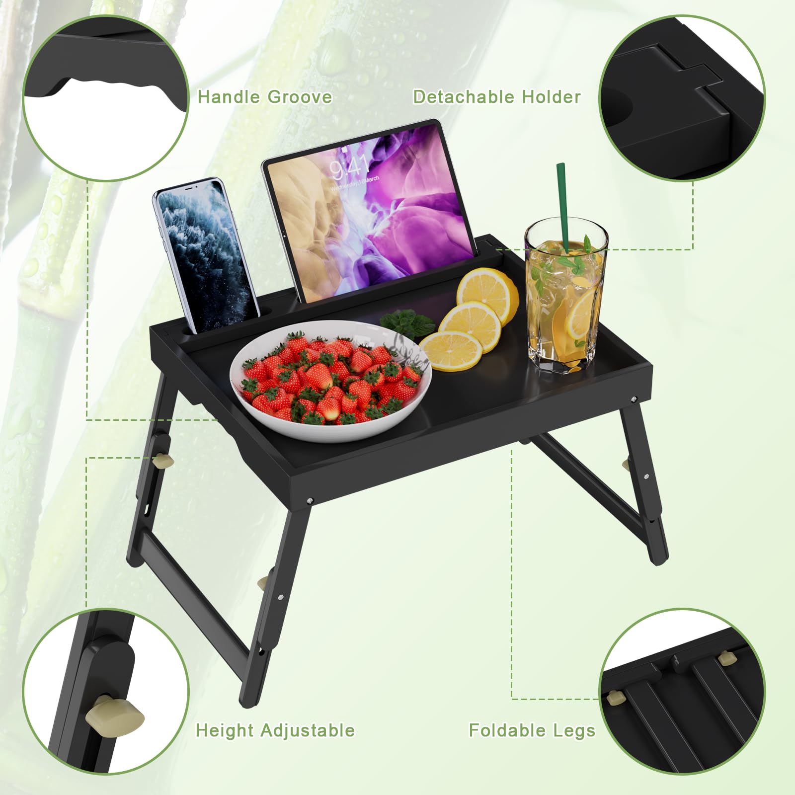 Artmeer bamboo-durability bed tray shows sturdy construction