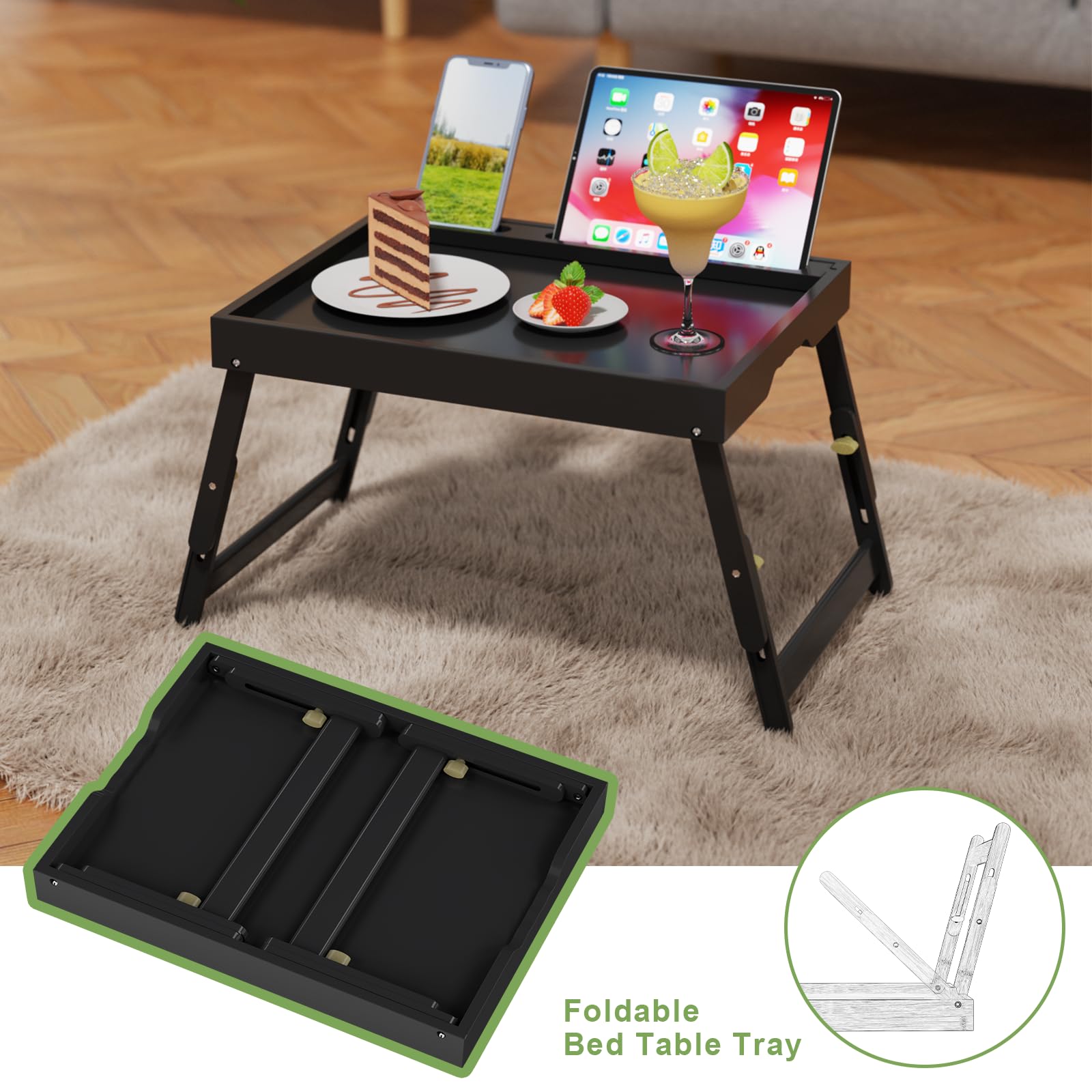 Artmeer bed tray table carry handles for easy transport