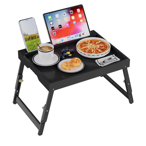 Artmeer bed tray table with folding legs ready for bed or couch use