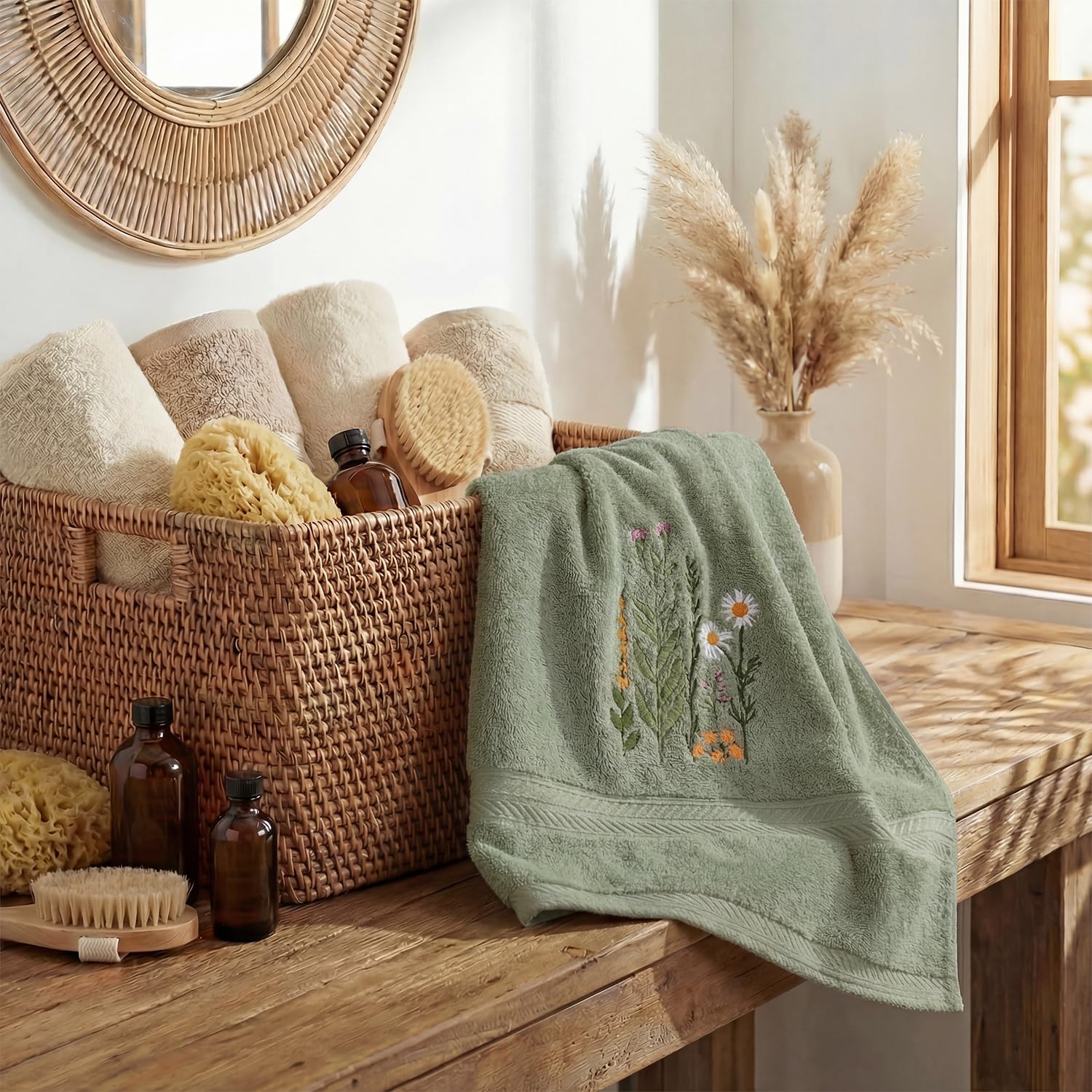 Artoid Mode embroidered edge detail adding farmhouse charm to towels.