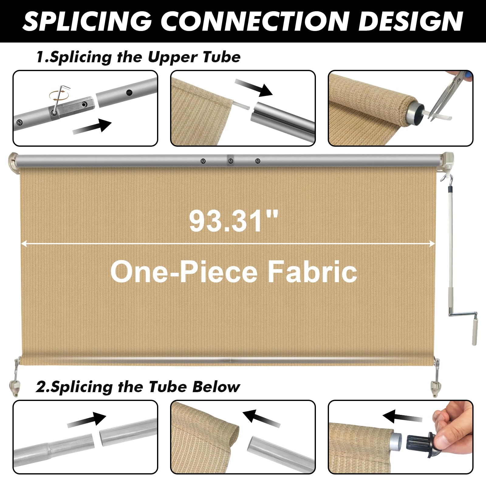 Artpuch Sesame shade reduces glare for outdoor gatherings.