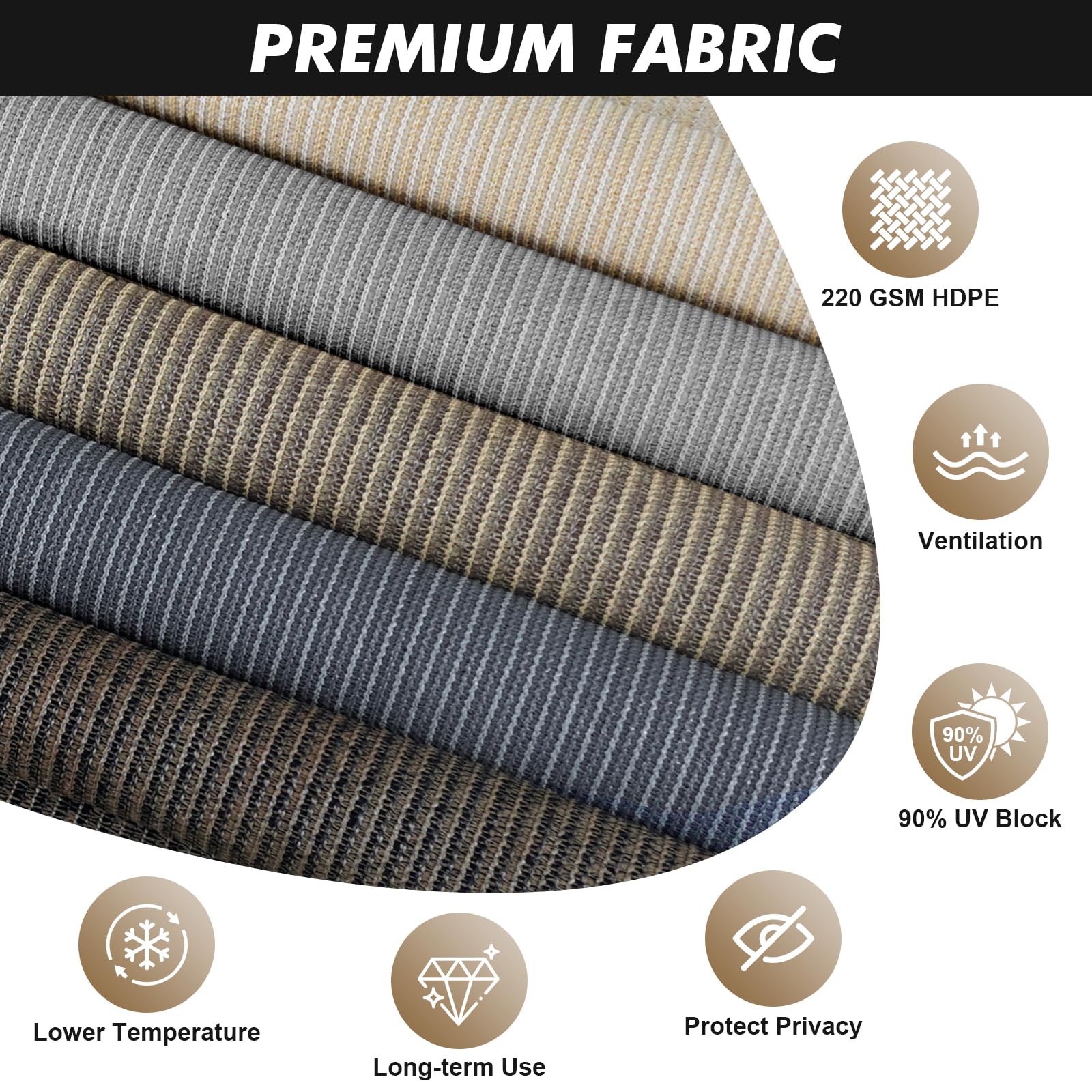 Artpuch one-piece fabric shade providing seamless full coverage