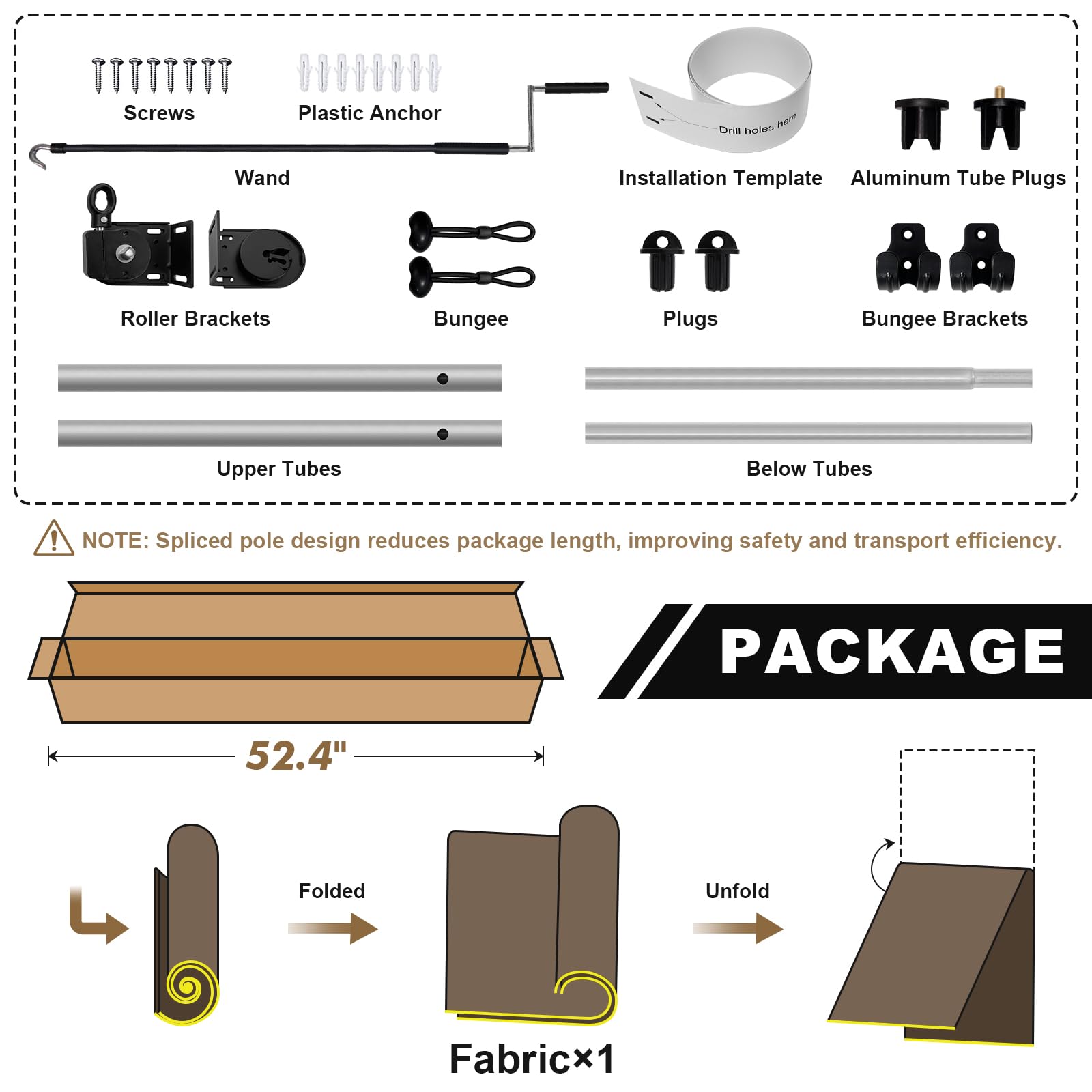 Artpuch shade comes with clear assembly guide for smooth setup.