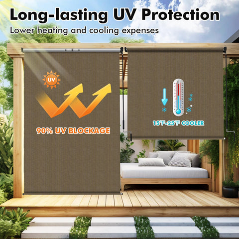 Artpuch shade two-section poles enable easy installation and sturdy operation.