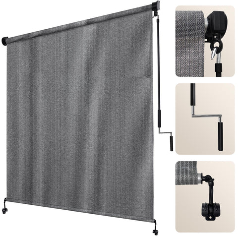 Artpuch outdoor roller shades spliced design unboxing shows compact packaging for easy handling.