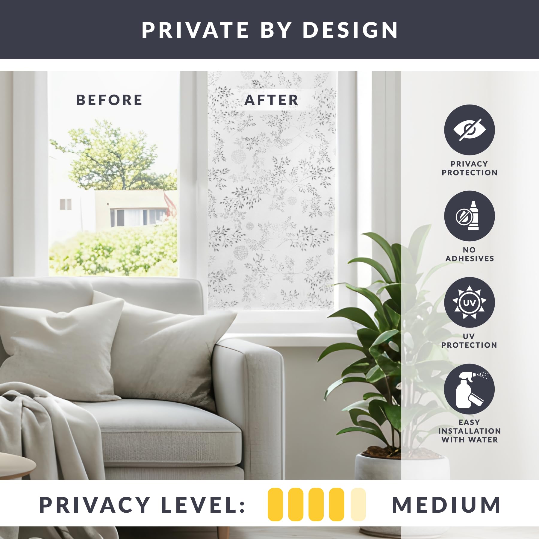 ARTSCAPE Elderberry UV protection film blocks UV while keeping daylight.