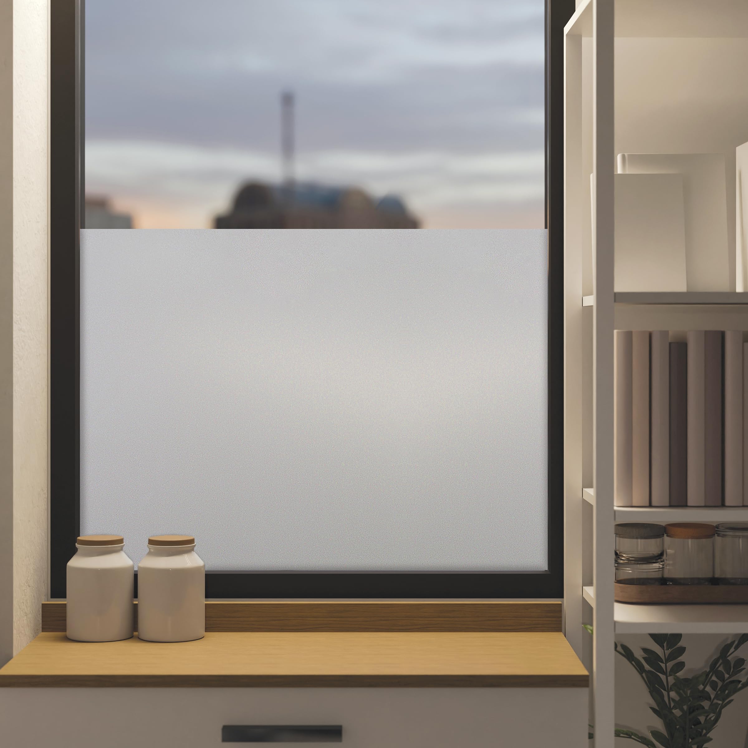 ARTSCAPE etched-glass large privacy film offers a decorative privacy look with soft daylight.