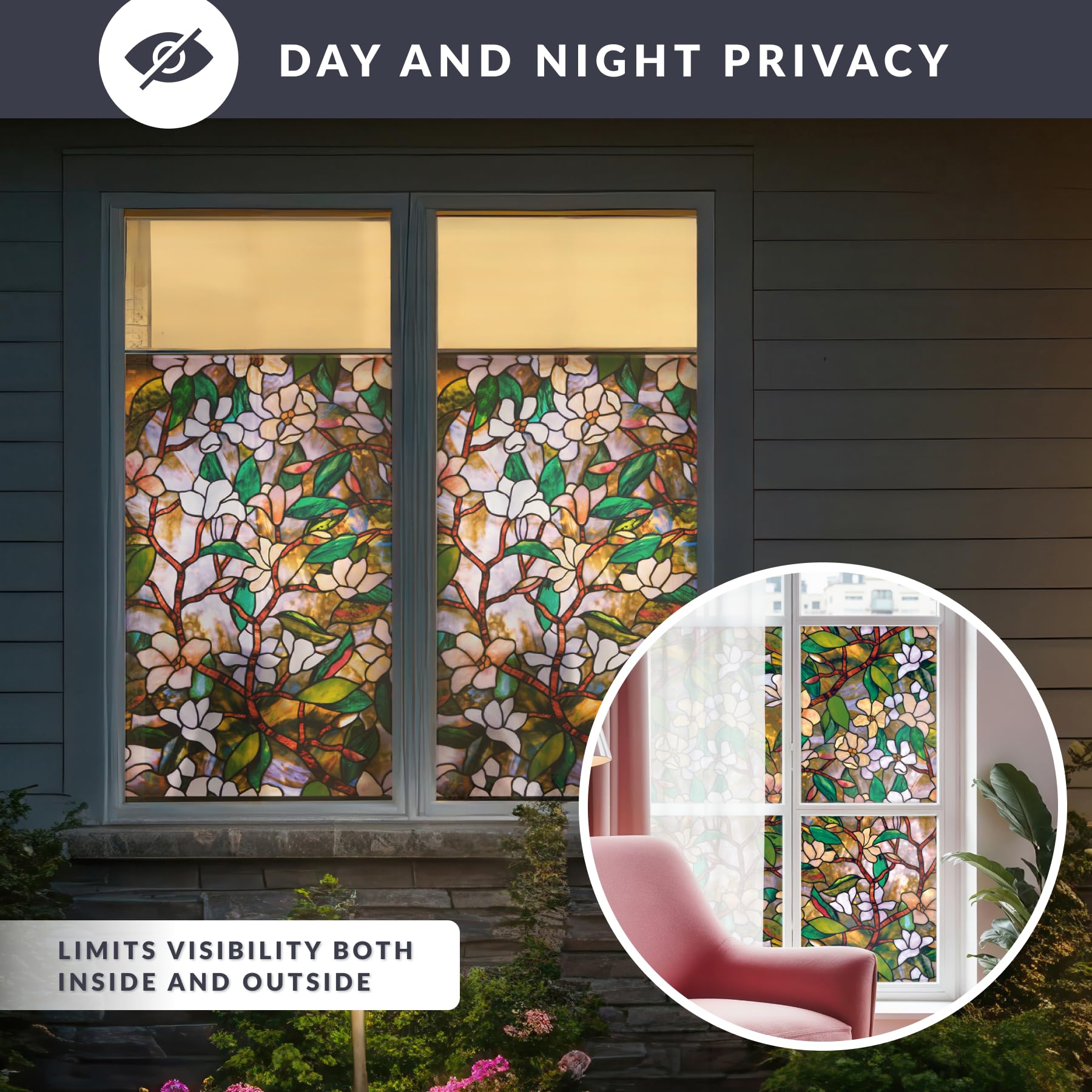 ARTSCAPE Magnolia pattern repeats to fit various window sizes