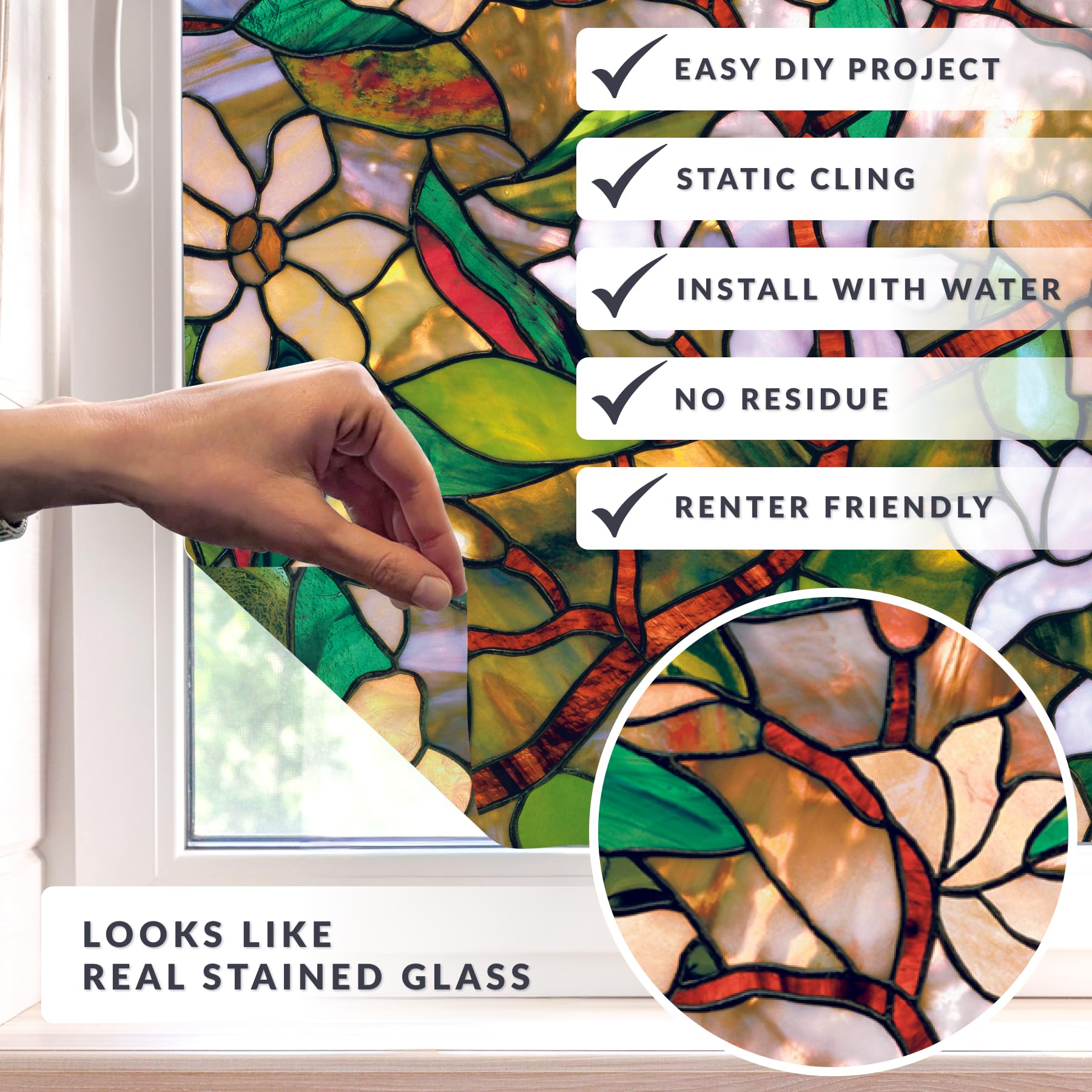 ARTSCAPE Magnolia pattern mimics etched glass for elegant updates