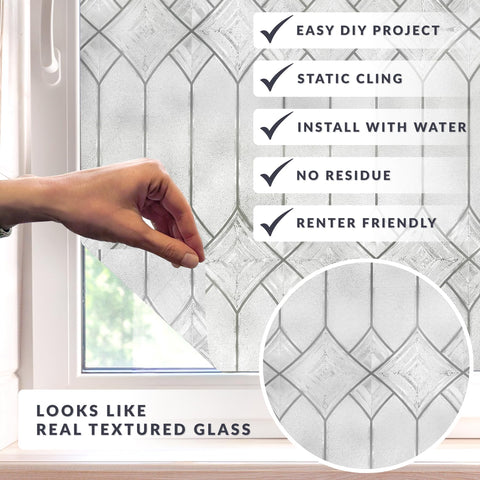 ARTSCAPE Regent decorative privacy film closeup shows intricate pattern and elegance.