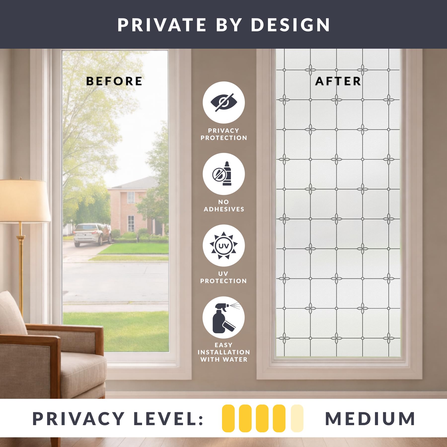 ARTSCAPE Victoria film blocks UV up to 95%, protecting furnishings and reducing glare.