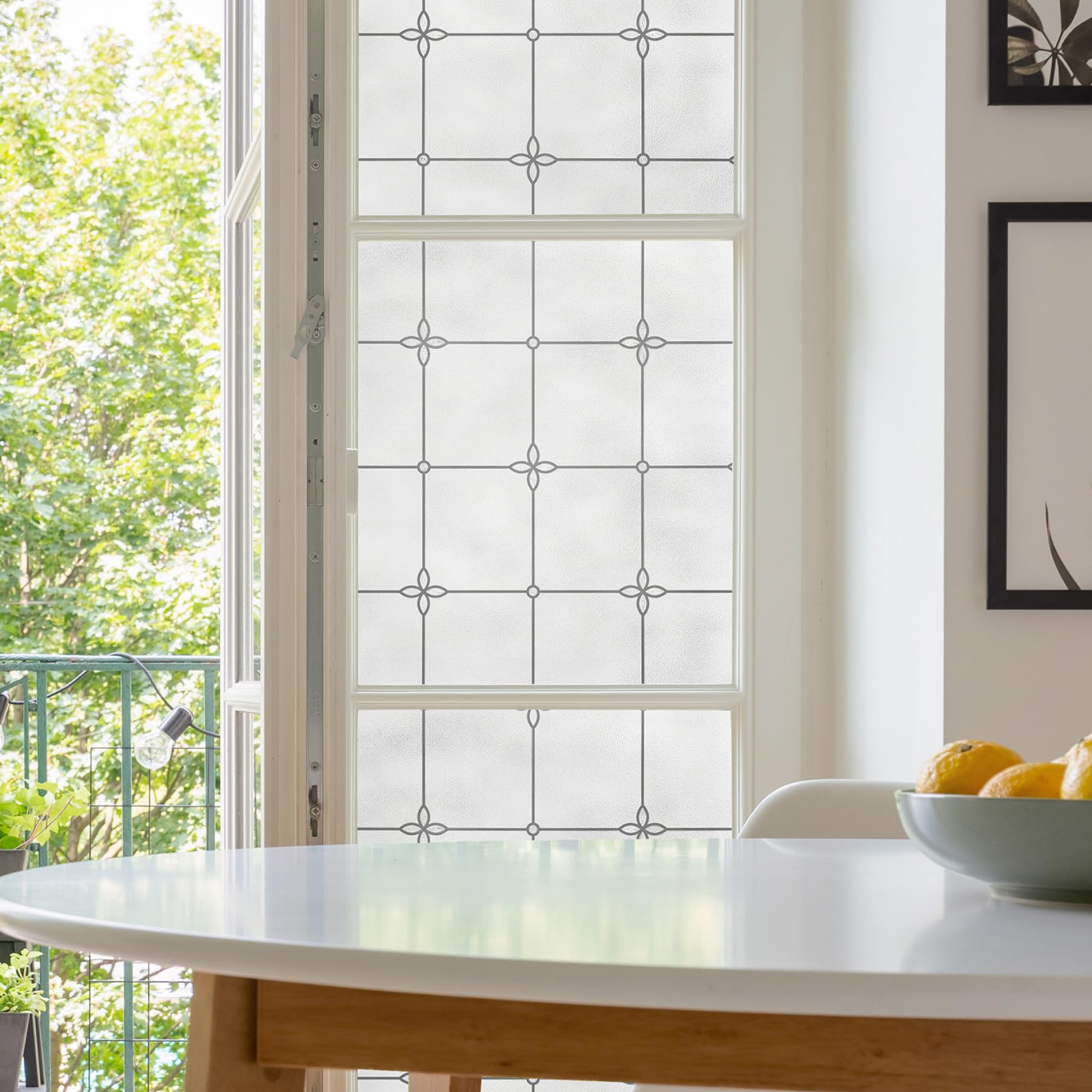 ARTSCAPE Victoria privacy film with textured leaded glass, softening views while preserving daylight.