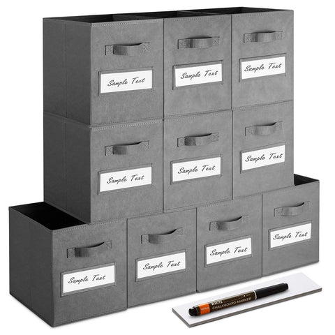 artsdi 11inch gray storage cube pack of 10 for organized closets