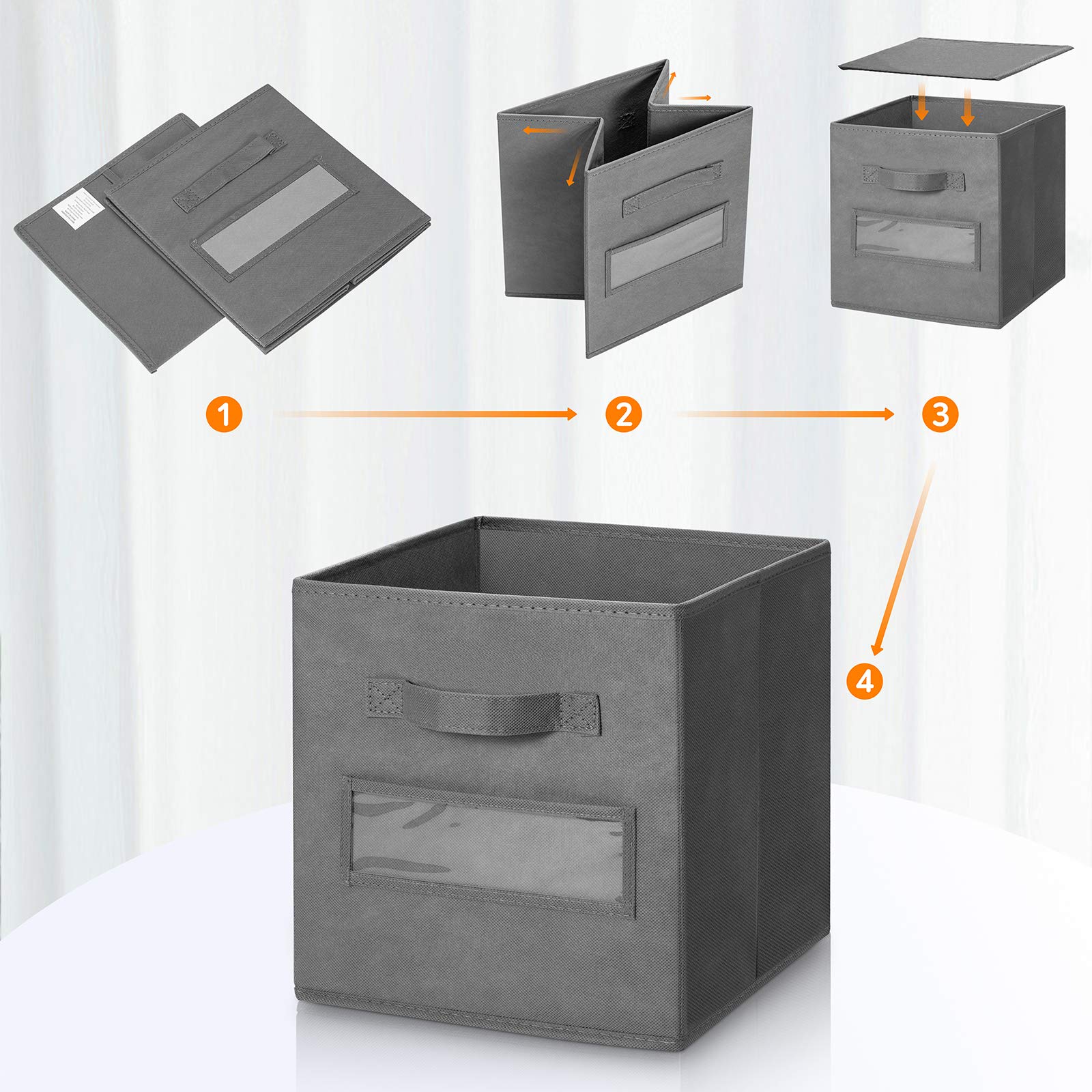artsdi collapsible storage cubes on shelf maximize space when not in use