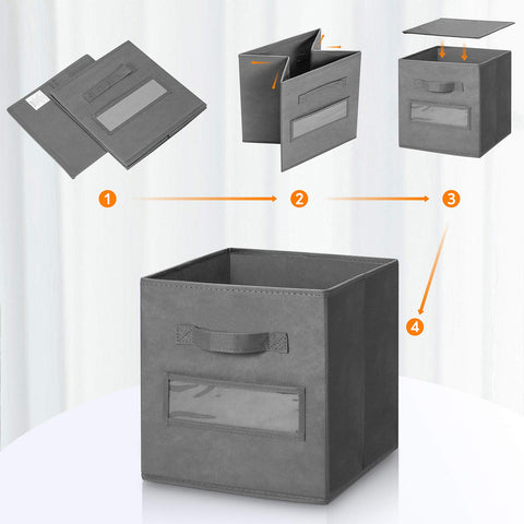 artsdi collapsible storage cubes on shelf maximize space when not in use