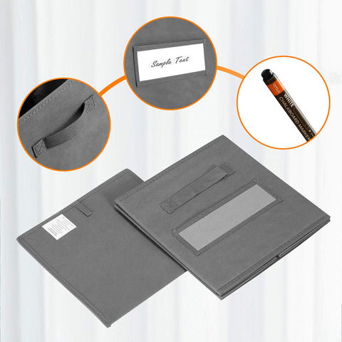 artsdi foldable fabric bin with label slots keeps items categorized and portable