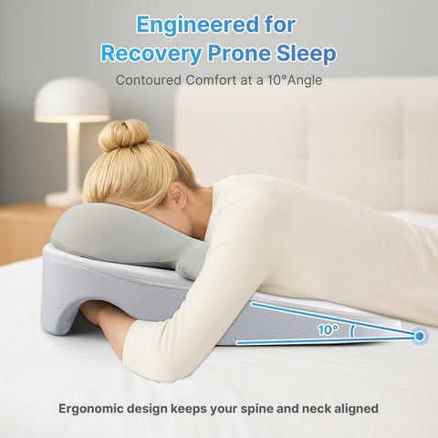 ArtyCozy Eye Face Down Pillow 10-degree cushion supports proper alignment.