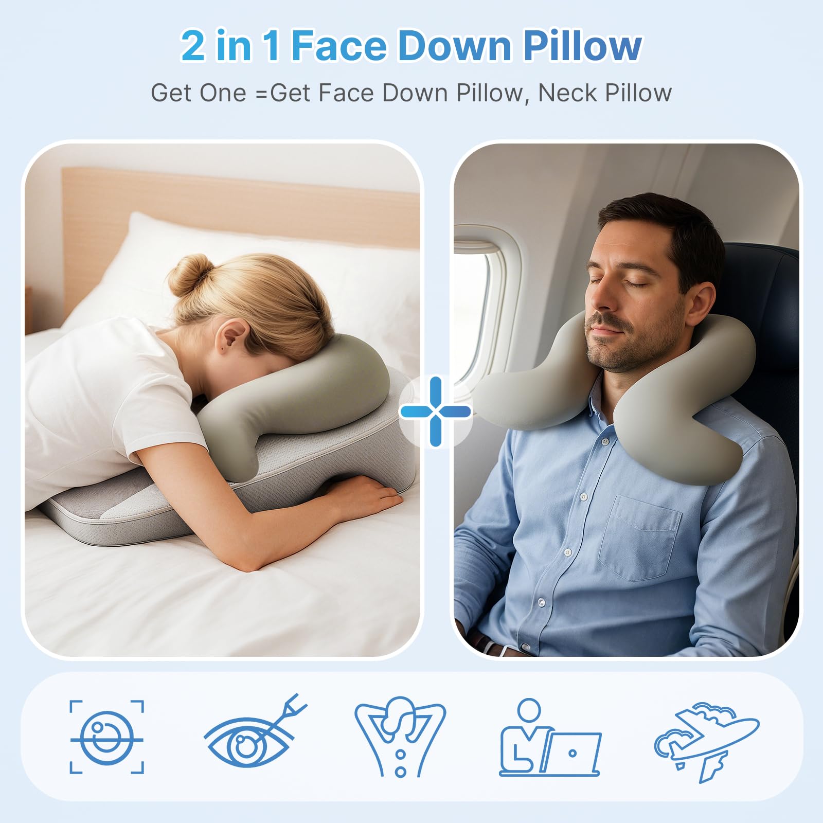 ArtyCozy Eye Face Down Pillow helps you wake refreshed after sessions.