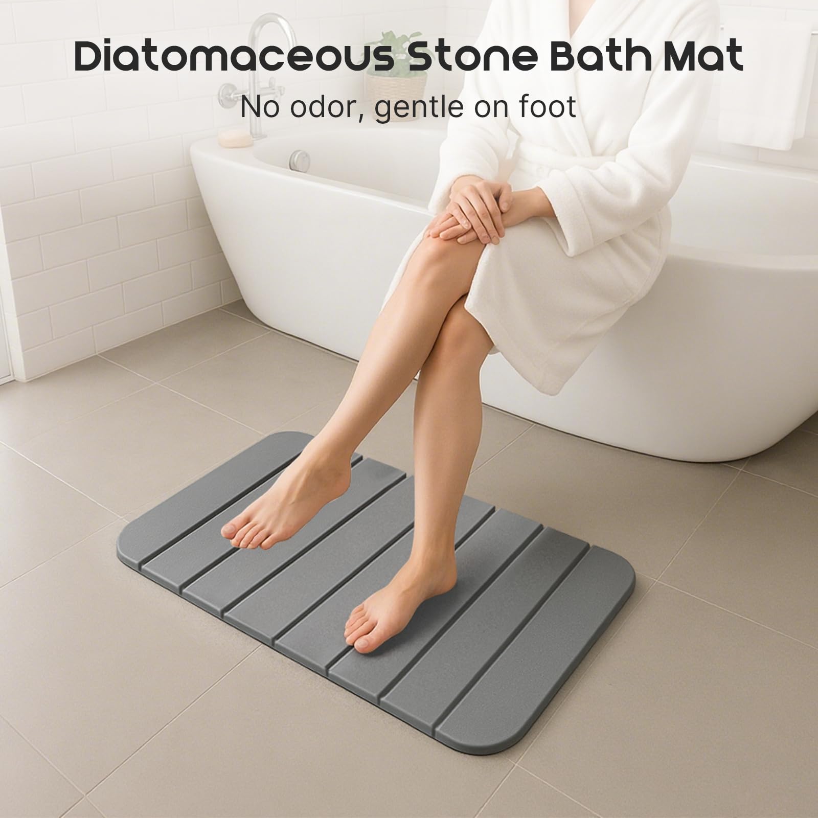 ArtyCozy versatile stone mat suits bath, entryway, kitchen, or doorway usage.