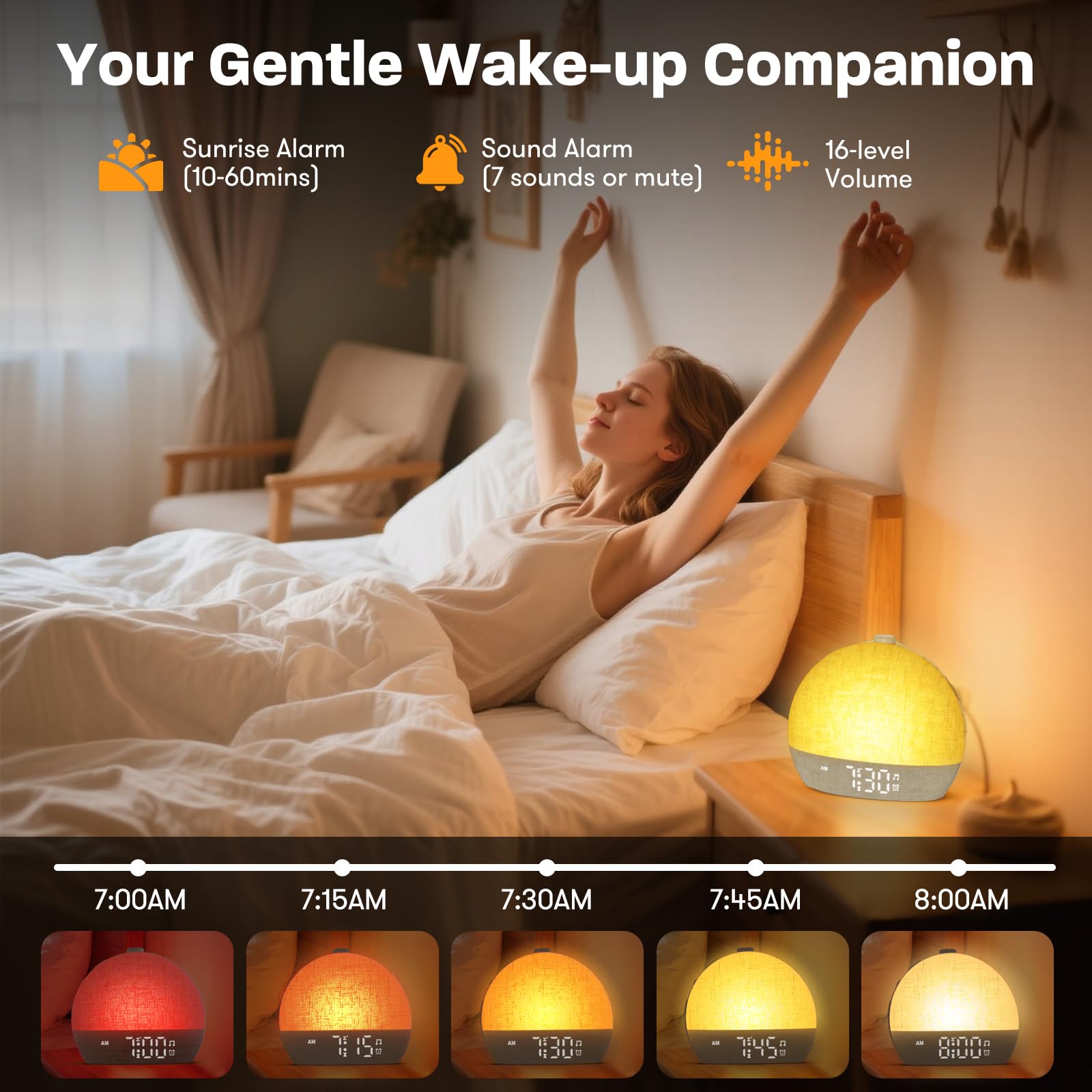 ARUQO dimmable night lights create customizable ambience.