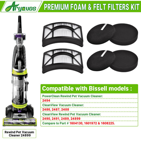 Aryavos Bissell HEPA filters close-up for trapping fine dust and pet dander