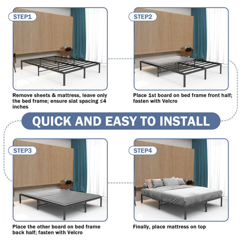 Arzarme bunkie board weight distribution protects mattress types from frame gaps.