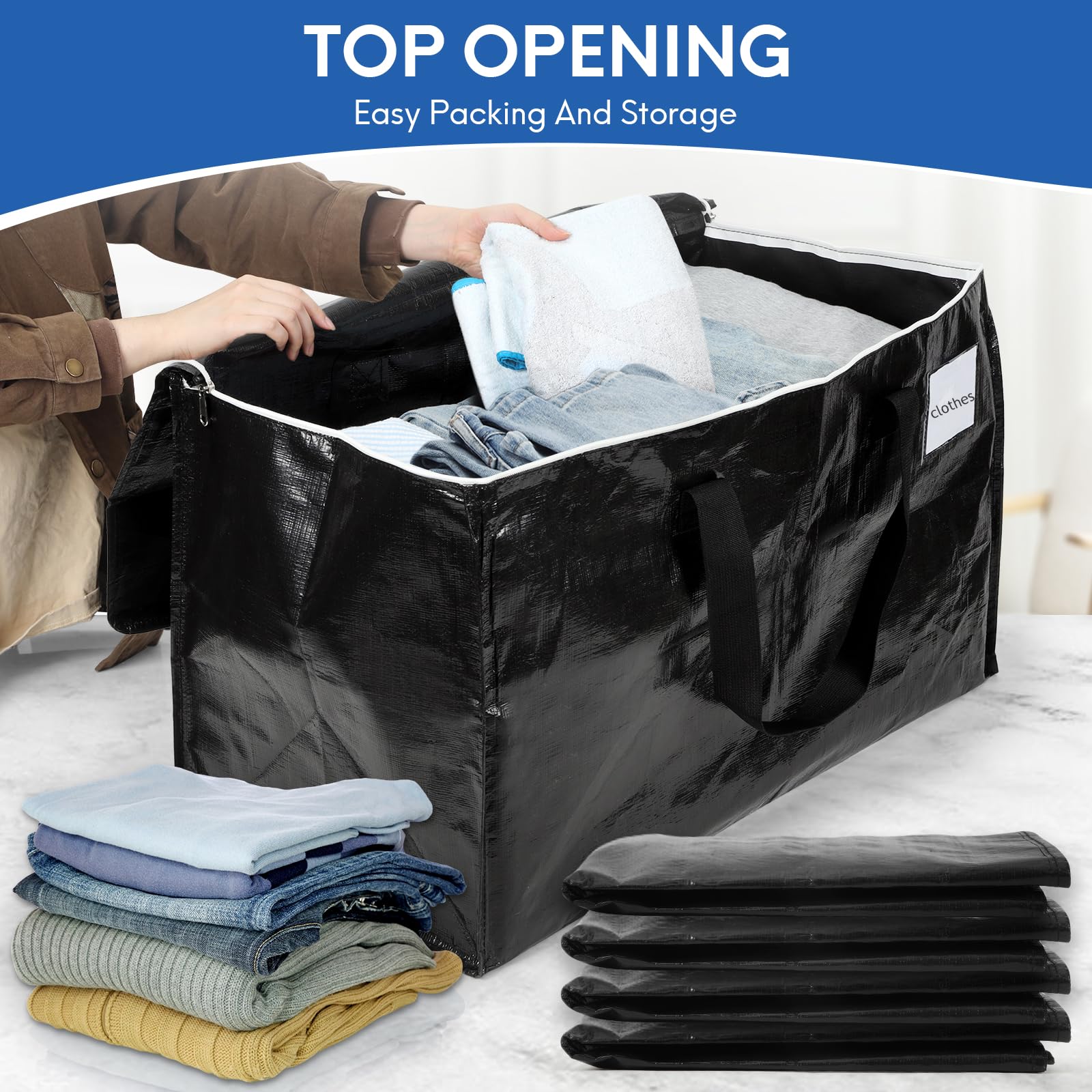 Arzerlize bag with tag pocket for quick labeling.