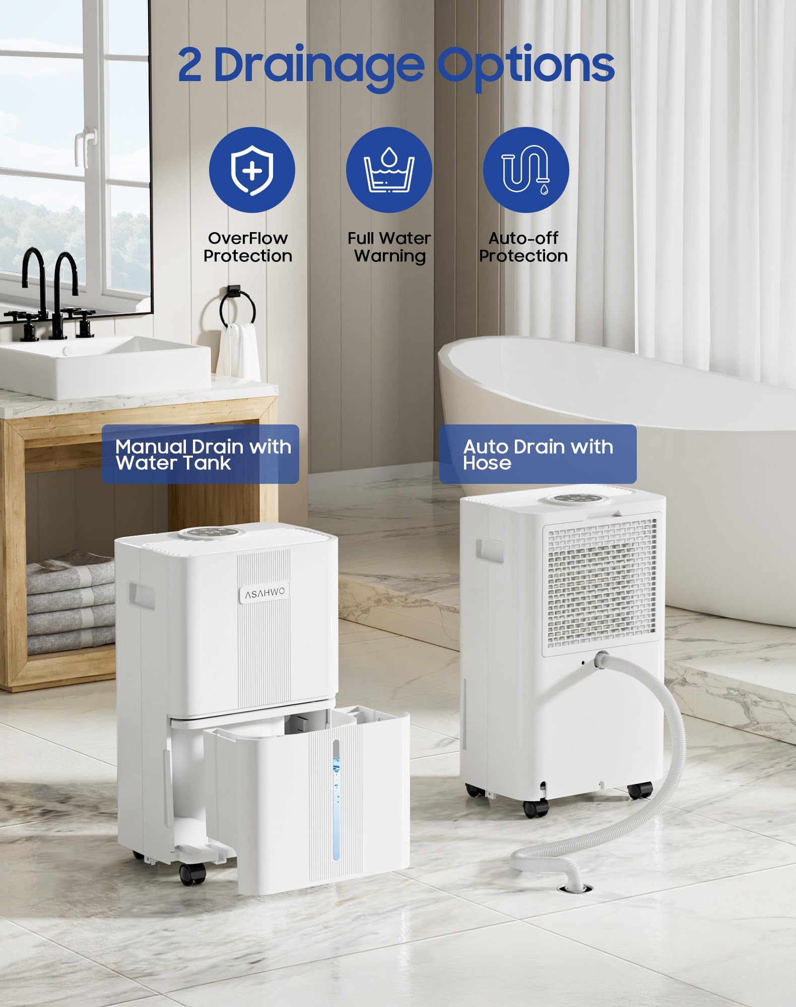 ASAHWo dehumidifier quiet operation suitable for bedrooms and living spaces
